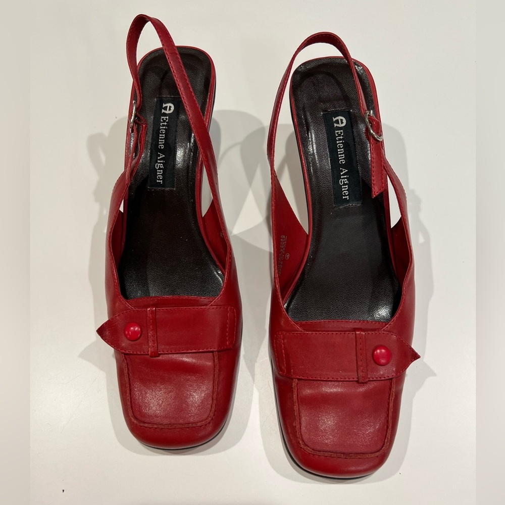 Etienne Aigner Red Women's Slingback Shoes